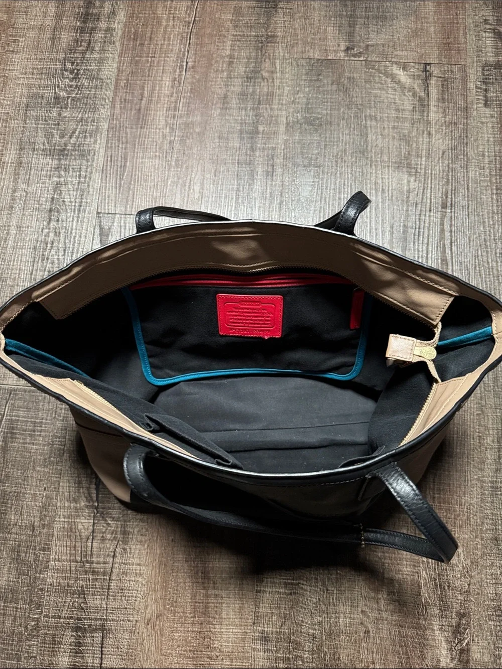 Coach Two tone tote
